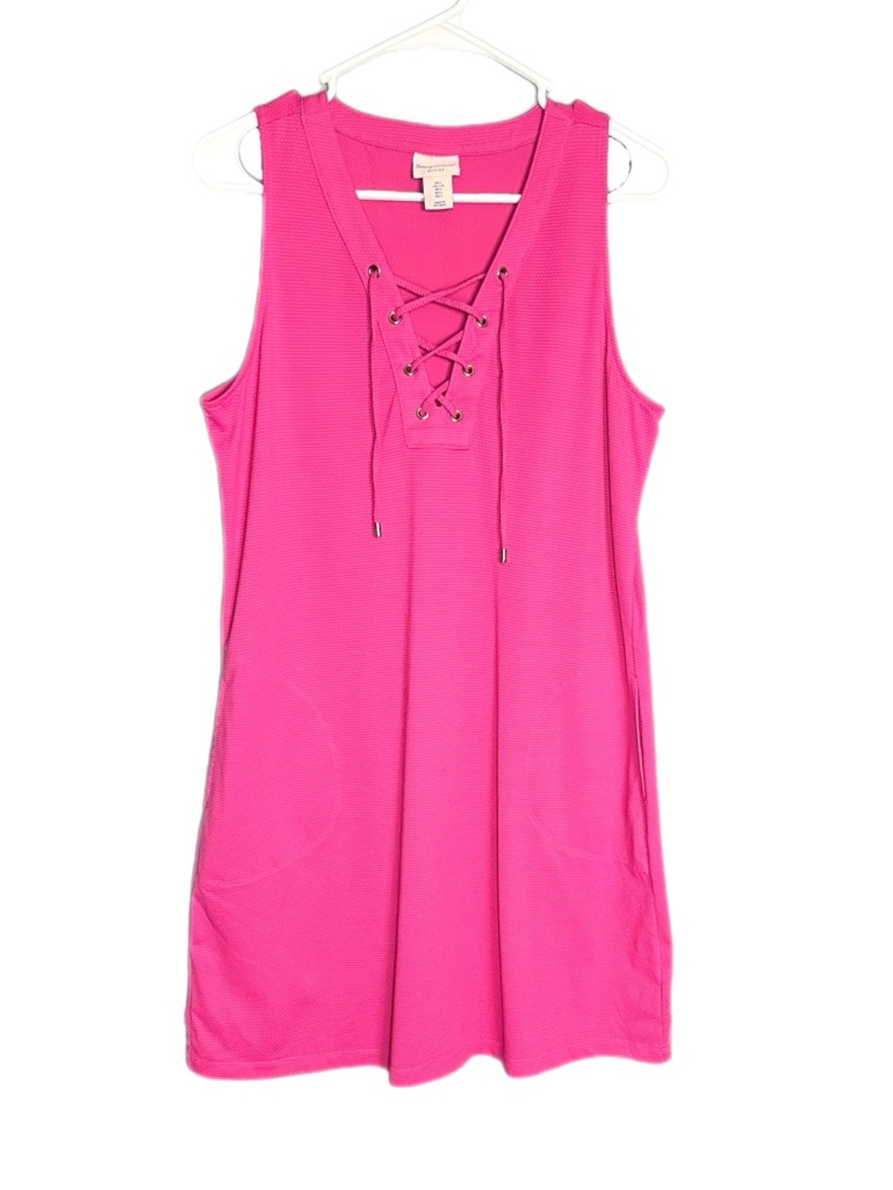 Tommy Bahama Active Sleeveless Midi Dress Lace-Up V-Neck Women’s Size Large